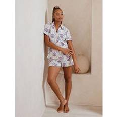 Sleepwear Chelsea Peers Organic Cotton Pearl Shell Print Short Pyjama Set - White