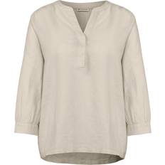 Street One Kläder Street One Leinenmix Bluse in Unifarbe - Beige