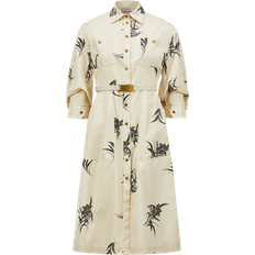 Moncler Dresses Moncler Floral Print Cotton Shirt Dress - Beige