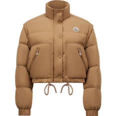 Moncler Jakker Moncler Selle Puffer Jacket with Zip-Off Sleeves - Beige