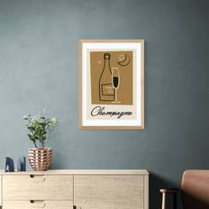 East End Prints Champagne Print Gold Framed Art