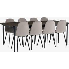 Matbord 8 stolar Ellos Matgrupp Gilda Med Bord 220 x 106 cm 8 Stolar Beige Bordsgrupp 106x220cm 9st