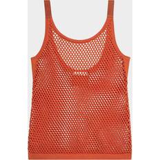 Orange Tank Tops Helmut Lang Scoop-Neck Mesh Tank Top - Sfty Ornge