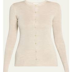 Silk Cardigans The Row Josette Silk Knit Cardigan - Sand Melange