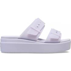 Crocs Purple Sandals Crocs Brooklyn Buckle Frosted Low Sandals - Purple Moon