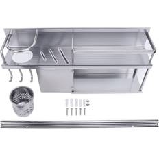 Spice Racks Konnwei Wall Mounted Spice Rack Grey Aluminium Alloy Utensil