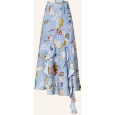 Floral Power Printed Ruffle Midi Skirt - Wicked Flower Blue