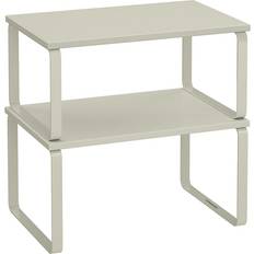 Spice Racks Songmics Set of 2 Expandable Kitchen Spice Rack Stackable Cappuccino Beige