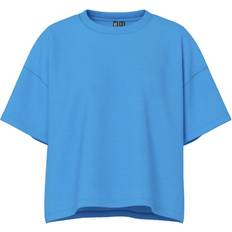 Oversized Sweatere Pieces Pcchilli Oversized Top Med Korte Ærmer - Himmelblå