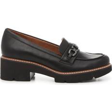 Naturalizer Cabana Lug Sole Loafers Black Faux Leather