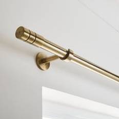 Brass Curtain Accessories Dunelm Cylinder Extendable Metal Eyelet Curtain Pole - Antique Brass