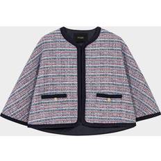 Red Capes & Ponchos Maje Gilany Tweed Cape - Blue/Red