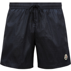 Moncler Men Swimwear Moncler Monogram Jacquard Swim Shorts - Blue