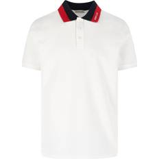 Moncler Polo Shirts Moncler Logo Polo Shirt - White