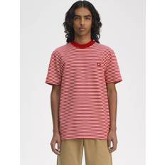 Fred Perry Red T-shirts Fred Perry Fine Stripe T-Shirt - Burnt Red