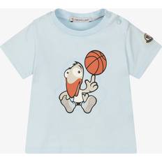 Moncler T-shirts Moncler Basketball Motif Cotton T-Shirt - Blue