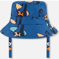 Bucket Hats Children's Clothing Deux par Deux Printed Beach Hat Orange Sloths On - Navy Blue