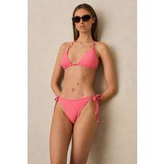 Reiss Bikini Bottoms Reiss Textured Tie Side Bikini Bottoms - Coral Pink