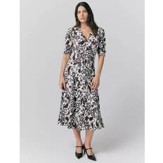 Ghost Madi Floral Midi Dress - Burgundy Floral