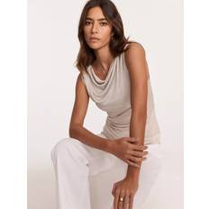 Mint Velvet Draped Tank Top - Beige