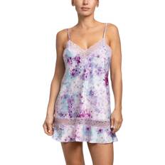 Purple Negligées In Bloom by Jonquil Floral Satin Lace Inset Chemise