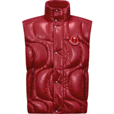Moncler Herre Veste Moncler Wave-Motif Quilted Down Gilet - Rød