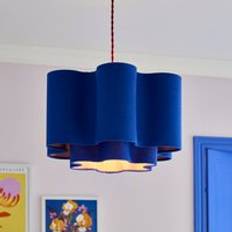 Sophie Robinson Sophie Robinson Wavy Two Tier Lamp - Cobalt/Coral Shade