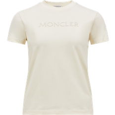 Moncler Dame T-shirts Moncler Hvide T-shirts Og Polos Med Logo - Hvid