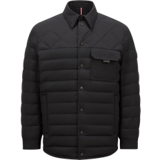 Moncler Tøj på tilbud Moncler Læder Dunskjortejakke Med Stræk - Sort