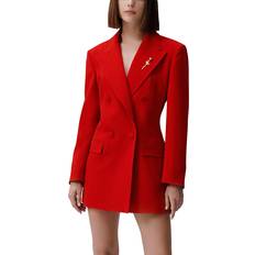 Gold Blazers Marella Emily Ratajkowski Waisted Blazer - Red