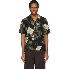 Moncler Men Shirts Moncler Floral Print Cotton Shirt - Black