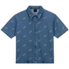 Jordan Shirts Jordan Air Flight Denim Print Denim Shirt - Blue
