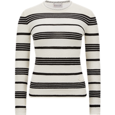 Moncler Dame Overdele Moncler Stribet Bomuldsblandingsbluse - Hvid