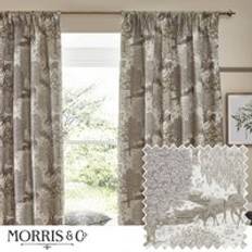 Brook Jacquard Pencil Pleat Curtains Linen - Beige