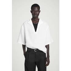 COS Open-Collar Linen Shirt - White