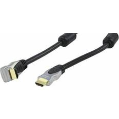 HQ Pro Metal HDMI Right Angle 90 High Speed Cable for 3D TV Lead Gold 75 cm