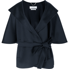 Women Capes & Ponchos Max Mara Hooded Cashmere Cape with Belt - Ultramarine