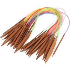 Multicolor Plastic Pipe Carbonized Double Annular Bamboo Sweater Needles 60 cm