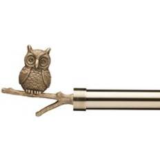 Brass Curtains & Accessories Dunelm Owl On Branch Extendable Metal Eyelet Curtain Pole - Antique Brass