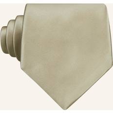 Beige Ties Eton Solid Satin Silk Tie - Beige