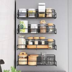Belfry Kitchen 4 Pack Magnetic Spice Rack Organizer 7cm H X 28.5cm W X 8.5cm D