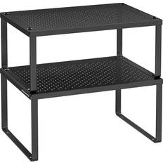 Kryddhyllor Songmics Set of 2 Stackable and Expandable Spice Racks Ink Black