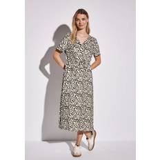 Street One Gemustertes Midi-Kleid - Beige