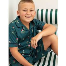 Green Pyjamases Cyberjammies Kids' Bicycle Print Shortie Pyjama Set - Green