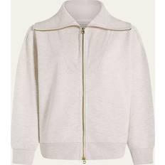 Viscose Jumpers Varley Halley Zip Through Sweatshirt - Ivory Marl