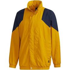 Adidas Gold Outerwear adidas Colorblock Alphabet Printing Casual Jacket - Gold