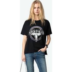Zadig & Voltaire T-shirts Zadig & Voltaire Tommer Hc Fallen Angel Strass Black