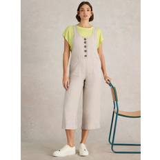 Natural Jumpsuits & Overalls White Stuff Viola Sleeveless Linen Dungaree - Light Natural
