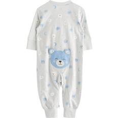Ekologisk bomull Pyjamasar Barnkl�äder Lindex Baby Organic Cotton Bear Print Sleepsuit - Dusty Blue