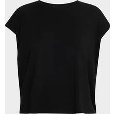 Crewneck Stretch Jersey Top - Black